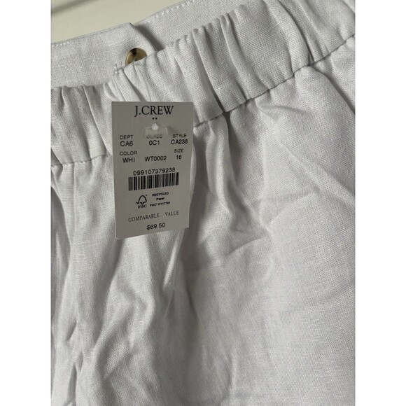 J Crew Factory Women's Linen Blend Pleated Elastic Waist Shorts Size 16 - Picture 5 of 7